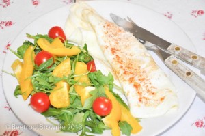 Low fat, high protein egg white omelette with salad